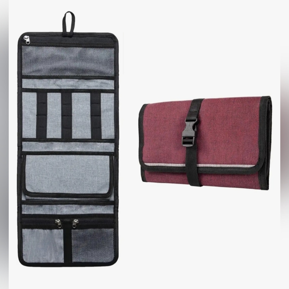 Polyester Travel Organizer Bag For Small‎ Electronic & Accessories Maroon